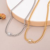Copper 18K Gold Plated Silver Plated Hip-Hop Cool Style Inlay Square Zircon Necklace main image 1