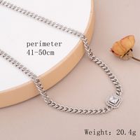 Copper 18K Gold Plated Silver Plated Hip-Hop Cool Style Inlay Square Zircon Necklace sku image 2