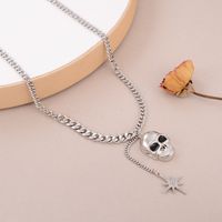 Hip-Hop Cool Style Hexagram Skull Copper Enamel Inlay Zircon 18K Gold Plated Silver Plated Women's Pendant Necklace main image 5