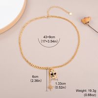 Hip-Hop Cool Style Hexagram Skull Copper Enamel Inlay Zircon 18K Gold Plated Silver Plated Women's Pendant Necklace sku image 1