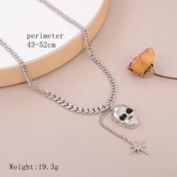 Hip-Hop Cool Style Hexagram Skull Copper Enamel Inlay Zircon 18K Gold Plated Silver Plated Women's Pendant Necklace sku image 2