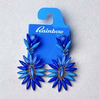 1 Pair Vintage Style Simple Style Daisy Plating Inlay Alloy Rhinestones Gold Plated Drop Earrings main image 2