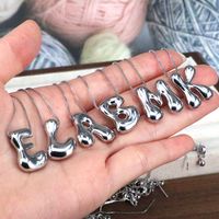Copper Silver Plated Simple Style Classic Style Plating Letter Pendant Necklace main image 9