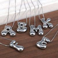 Copper Silver Plated Simple Style Classic Style Plating Letter Pendant Necklace main image 3