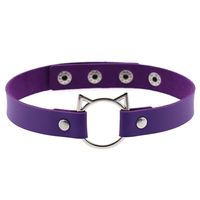 Punk Solid Color Pu Leather Patchwork Women's Choker sku image 7