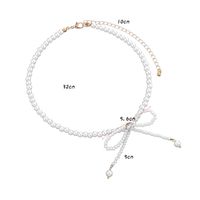 Einfacher Stil Pendeln Bogenknoten Künstliche Perle Perlen Frau Halskette sku image 2