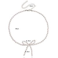 Simple Style Commute Bow Knot Artificial Pearl Beaded Women's Necklace sku image 1