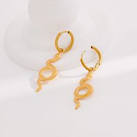 1 Pair Modern Style Cool Style Snake Plating 304 Stainless Steel 18K Gold Plated Drop Earrings main image 3