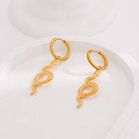 1 Pair Modern Style Cool Style Snake Plating 304 Stainless Steel 18K Gold Plated Drop Earrings main image 4