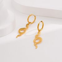 1 Pair Modern Style Cool Style Snake Plating 304 Stainless Steel 18K Gold Plated Drop Earrings main image 5