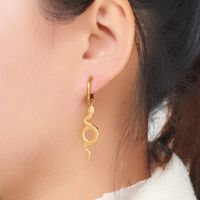 1 Pair Modern Style Cool Style Snake Plating 304 Stainless Steel 18K Gold Plated Drop Earrings main image 1