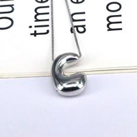 Copper Silver Plated Simple Style Classic Style Plating Letter Pendant Necklace sku image 3
