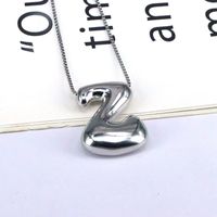 Copper Silver Plated Simple Style Classic Style Plating Letter Pendant Necklace sku image 24
