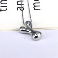 Copper Silver Plated Simple Style Classic Style Plating Letter Pendant Necklace sku image 23