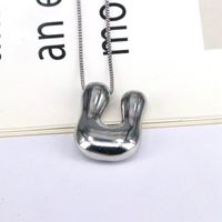 Copper Silver Plated Simple Style Classic Style Plating Letter Pendant Necklace sku image 20