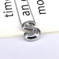 Copper Silver Plated Simple Style Classic Style Plating Letter Pendant Necklace sku image 17