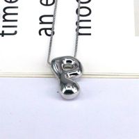 Copper Silver Plated Simple Style Classic Style Plating Letter Pendant Necklace sku image 15