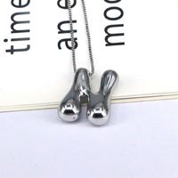 Copper Silver Plated Simple Style Classic Style Plating Letter Pendant Necklace sku image 13