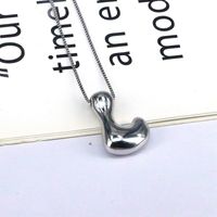 Copper Silver Plated Simple Style Classic Style Plating Letter Pendant Necklace sku image 11
