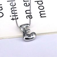 Copper Silver Plated Simple Style Classic Style Plating Letter Pendant Necklace sku image 5