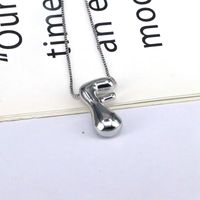 Copper Silver Plated Simple Style Classic Style Plating Letter Pendant Necklace sku image 6