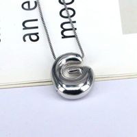 Copper Silver Plated Simple Style Classic Style Plating Letter Pendant Necklace sku image 7