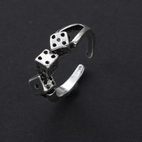 Hip-Hop Retro Letter Alloy Asymmetrical Men's Open Rings sku image 3