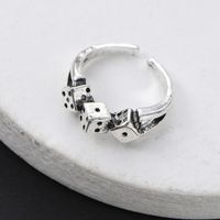 Hip-Hop Retro Letter Alloy Asymmetrical Men's Open Rings main image 8