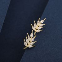 1 Pair Simple Style Classic Style Grain Plating Inlay Sterling Silver Zircon 14K Gold Plated Ear Studs main image 1