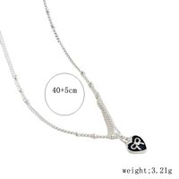 Sterling Silber IG-Stil Dame Koreanische Art Inlay Herzform Künstliche Perlen Halskette Mit Anhänger sku image 1
