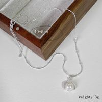 Sterling Silber IG-Stil Dame Koreanische Art Inlay Herzform Künstliche Perlen Halskette Mit Anhänger sku image 4