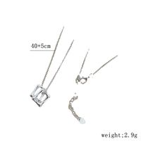 Sterling Silber IG-Stil Dame Koreanische Art Inlay Herzform Künstliche Perlen Halskette Mit Anhänger sku image 3