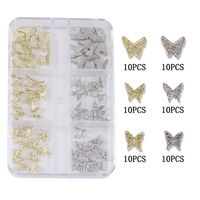 Sweet Simple Style Butterfly Zinc Alloy Nail Decoration Accessories 60 Pieces Per Pack sku image 1