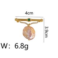 Luxurious Preppy Style Oval Copper Plating Inlay Rhinestones Women's Brooches 1 Piece sku image 1