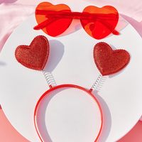 Cute Shiny Heart Shape Plastic Women's Jewelry Set sku image 1