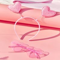 Cute Shiny Heart Shape Plastic Women's Jewelry Set sku image 2