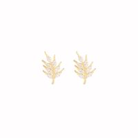 1 Pair Simple Style Classic Style Grain Plating Inlay Sterling Silver Zircon 14K Gold Plated Ear Studs main image 6