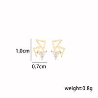 1 Pair Simple Style Classic Style Geometric Plating Inlay Sterling Silver Zircon 14K Gold Plated Ear Studs main image 2