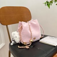 Women's Medium Pu Leather Solid Color Classic Style Bucket Magnetic Buckle Bucket Bag main image 2
