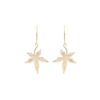 1 Pair Simple Style Classic Style Leaf Plating Inlay Sterling Silver Zircon 14K Gold Plated Drop Earrings main image 4