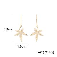 1 Pair Simple Style Classic Style Leaf Plating Inlay Sterling Silver Zircon 14K Gold Plated Drop Earrings main image 2