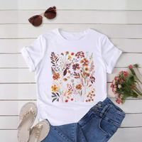 Women's T-shirt Short Sleeve T-Shirts Printing Streetwear Flower main image 2