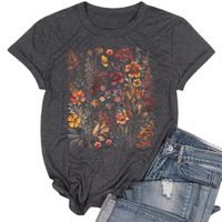 Women's T-shirt Short Sleeve T-Shirts Printing Streetwear Flower main image 5