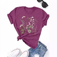 Women's T-shirt Short Sleeve T-Shirts Printing Streetwear Flower main image 3