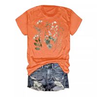 Women's T-shirt Short Sleeve T-Shirts Printing Streetwear Flower main image 4