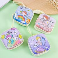 Unisex All Seasons Tinplate Cartoon Cute Square Zipper Small Wallet sku image 2