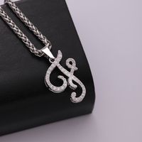 304 Stainless Steel Copper Hip-Hop Basic Classic Style Inlay Letter Zircon Pendant Necklace sku image 6