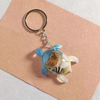 Cartoon Style Cute Animal Turtle Alloy Resin Epoxy Bag Pendant Keychain sku image 1