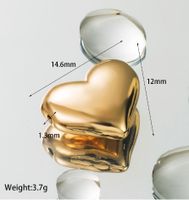 1 Piece 10.4*13mm 14.6*12mm Hole 1~1.9mm Copper 18K Gold Plated Heart Shape Polished Pendant main image 2