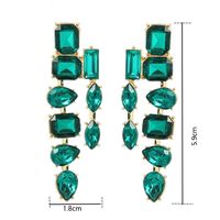 1 Pair Exaggerated Baroque Style Shiny Water Droplets Rectangle Inlay Copper Alloy Rhinestones Drop Earrings main image 2